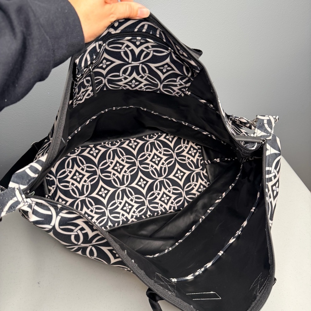 Vera Bradley Concerto Geometric Black and White Travel Bag - Picture 12 of 16